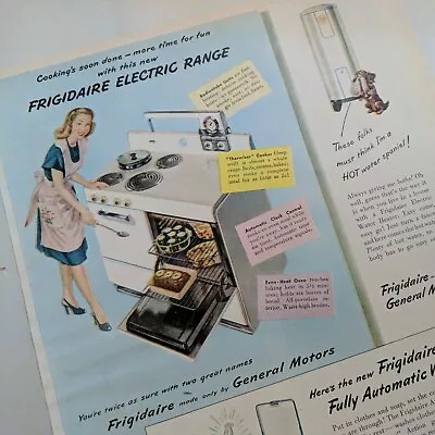 Vintage Frigidaire General Motors Electric Range & Washer 1947 Magazine Ad • $12.50