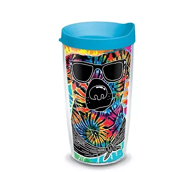 Tervis Tie Dye Dog W/ Sunglasses 16 Oz. Tumbler W/ Turquoise Lid Puppy NEW • $11.99