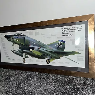 New RAF Alconbury  McDonnell RF-4C Phantom 2 Wooden Frame Memorabilia 94 X 43 • £79.99