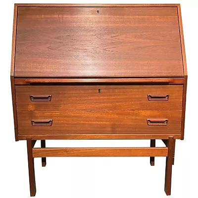 Arne Wahle Iversen Danish Modern Model 68 Teak Drop Front Secretary Desk 1960's • $2425