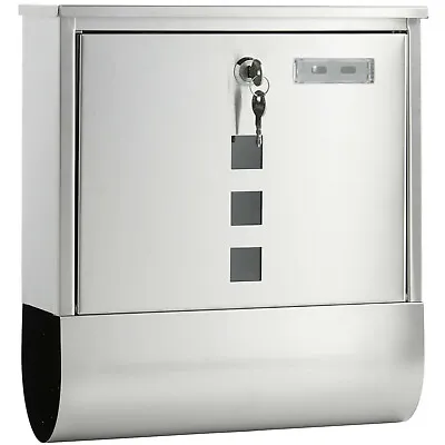 New Large Lockable Mailbox Postbox Outside Post Letter Box Wall Mounted Steel • £15.95