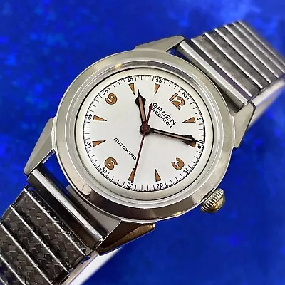 Vintage 1951 Man’s GRUEN Automatic Stunning Silver Dial Serviced W/ WARRANTY • $395