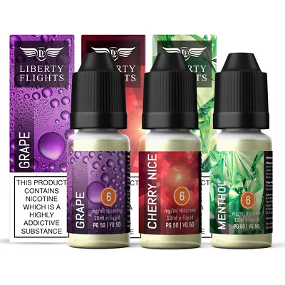 Liberty Flights E Liquid 3mg 6mg 12mg 18mg XO Vape Juice 10ml 50/50 Pack Of 3 • £9.99