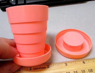 Vintage Faulkton SD Plastic Travel Collapsible Cup With Pill Holder In Lid • $9.99