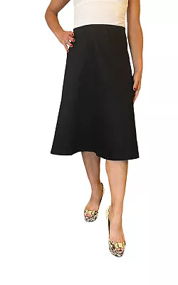 Ladies Avenue Montaigne Pull On Black Denim Stretch A Line Circle Skirt F1286 16 • $44.99