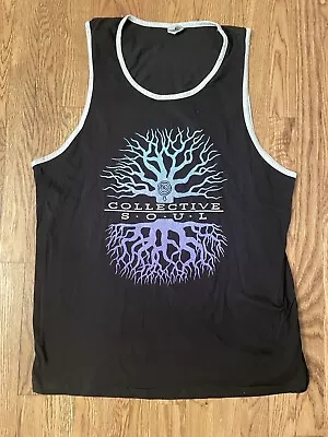 Collective Soul Men's Graphic Tank Top  XL Double Sided Tour Cities Black • $12.99