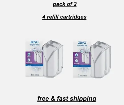 Zevo Flying Insect Trap Fly Trap Refill Cartridges Pack Of 2 (4 Refills) • $14.80