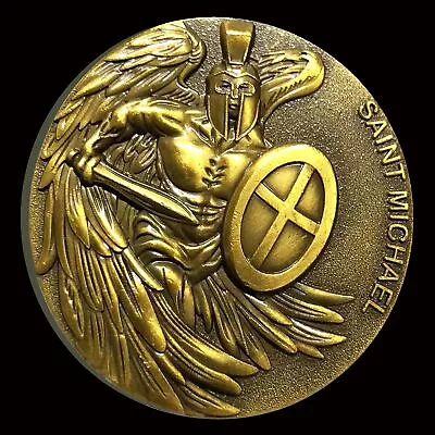 Saint Michael Guardian Angel Challenge Coin Divine Protection Bible Verse Pocket • $14.99