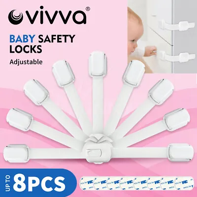 $10.97 • Buy Child Toddler Baby Cupboard Cabinet Safety Locks Proof Door Drawer Fridge Kids