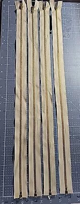 4 Metal Zippers 24 Inches Color Beige. • $24.99