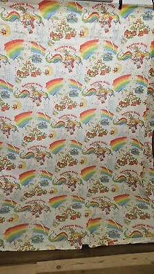 Vintage 1983 Rainbow Brite Twin   Flannel Sheets 3 Piece Set Colors Faded • $19.99