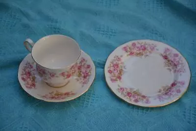 Queen Anne Rose Garden Tea Trio Quality BONE CHINA  Ridgway Potteries-England • $24.99