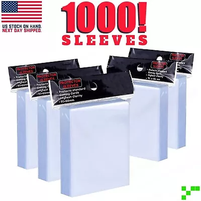 1000 Card Sleeves Acid Free No-PVC High Clarity Penny Card Standard Sports MTG • $12.95