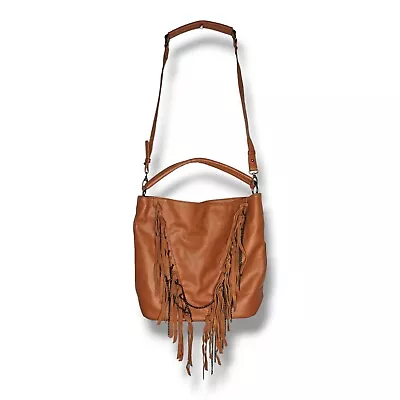 Dolce Vita Western Fringe Tote Handbag Women's Brown Faux Leather Chain Bag • $20.76