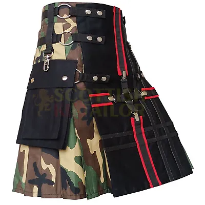 Sottish Handmade Camouflage Tactical Utility Kilt Fashion Kilt Hybrid Kilt • $162.42