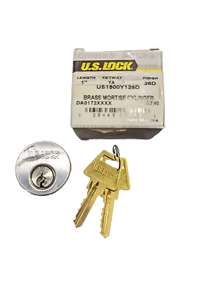 5-PACK US Lock Mortise Cylinder 1 In. YA Keyway Chrome US1500Y126D • $29.99