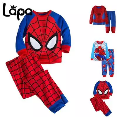 UK Kids Baby Boys Christmas Spiderman Avengers Pyjamas Pjs. Character Nightwear • £10.19