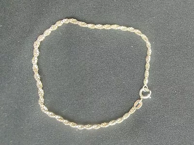 Twist Brick Link 925 Silver Child's Bracelet #! • £19.99