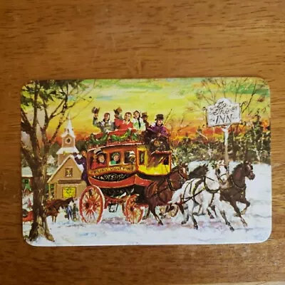 Vintage Postcard Christmas Happy Valley Inn Horse Drawn Stage Coach • $1.95