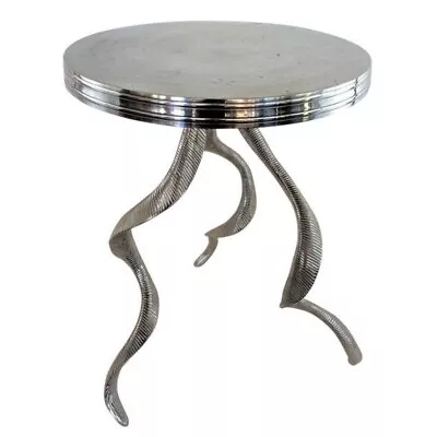 VTG Cast Aluminum Ibex Horn Leg Side Table MCM Chrome Retro Mid Century Modern • $1500