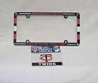 Minnesota Twin Plastic License Plate Frame And Die Cut 4  Tc Blue  Decal • $20