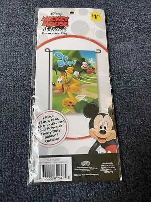 NEW Mickey Mouse & Friends “Oh Boy” Garden Flag 12x18 Pluto Indoor Outdoor • $8.99