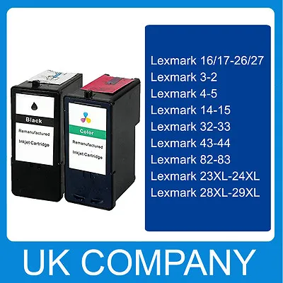 Full Set Ink For Lexmark 3&2 32&33 43&44 4&5 14&15 23&24 28&29 • £11.32