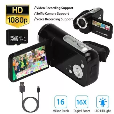 16X Zoom Digital Video Camera Camcorder 1080P YouTube Vlogging Camera Recorder • $32.98