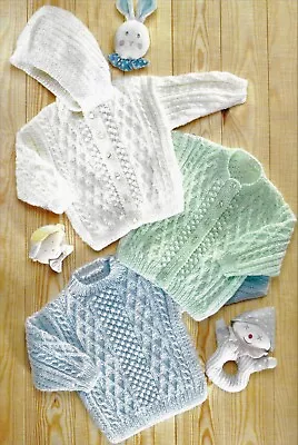 £2.99 • Buy Baby Girls Boys SWEATER CARDIGAN & JACKET KNITTING PATTERN 41-56 Cm 16 -22  DK