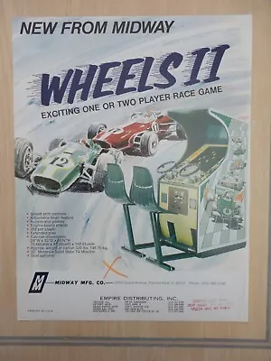 Wheels II  Driving Arcade Game Machine Flyer Original Midway D • $10.88