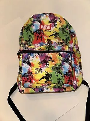 Marvel Comics Superheroes 17  Backpack School Bag Multi-Color Tie Dye - Like New • £11.58