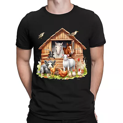 Cute Farm Animal Farmer Gifts Country Chicken Cow Mens Womens T-Shirts Top #NED • £3.99