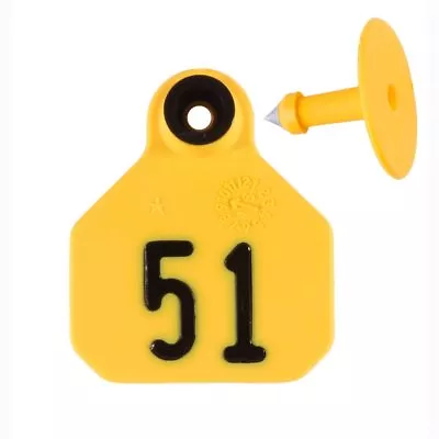 Y-Tex Mini 1* Livestock ID Tags - #51-75 Yellow 25ct *NOW Laser Printed • $28.75