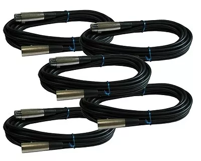 5 Lot Pack Male To Female 3pin XLR MIC Shielded Microphone Audio Cable 6 Ft Foot • $18.16