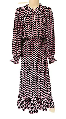 365 DAYS Pink Black White Geo Print Maxi Dress VGC ~ Size S • $69