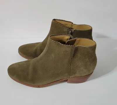 $39.99 • Buy Jack Rogers Bailee Womens Olive Suede Zipper Side Ankle Booties Shoes Size 9M