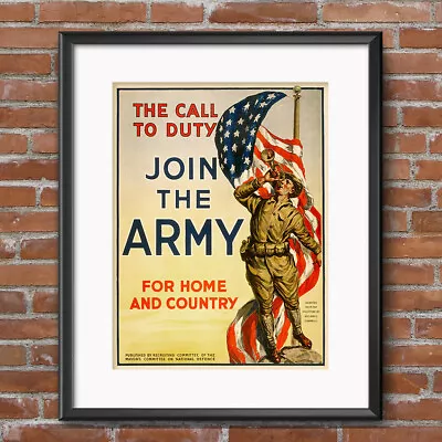 JOIN THE ARMY Call Of Duty World War II Vintage Recruiting Poster Print Art 588 • $12.99