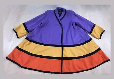 MARIMEKKO Vintage Wool Jacket Colorful A-Line Jacket Size M • $274.79