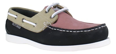£21.99 • Buy Seafarer Yachtsman Womens Navy/Beige/Pink Leather Casual Deck Boat Lace Up Shoes
