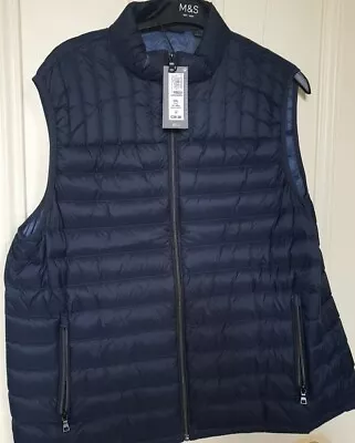 New/tags Gilet  M&S Stormwear 90% Down/10% Feather Filled     Navy2XL • £11.50