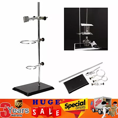 Lab Iron Stand Flask Condenser Clamp Ring Rack Set Support Holder Chemistry NEW • $15