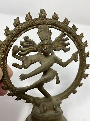 Vintage Bronze Brass Hindu God Lord Shiva Nataraja Dancing Sculpture Figurine • $38.99