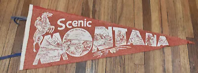 Vintage Scenic Montana 29  Felt Souvenir Pennant • $29.95