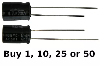 Nichicon 4.7uf 4.7ufd/250V Volt 105 Degree Hi Temp Radial Electrolytic Capacitor • $4.99