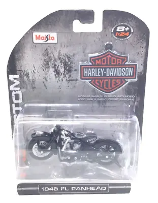 HARLEY DAVIDSON MOTORCYCLES 1948 FL Panhead 1:24 SCALE DIECAST HD CUSTOM NEW • $19.41