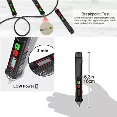 £9.49 • Buy Voltage Tester Pen Non Contact Electric Detector AC Sensor Power Alert 12-1000V