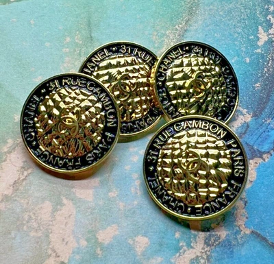 £53.38 • Buy SET 4x LOT CHANEL Button Buttons Ø 0,87 Inch 2,2 Cm Vintage CC Logo Boutons