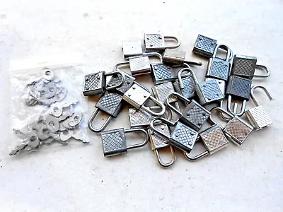10 Small Metal Padlocks Mini Tiny   Luggage ... ArtCraftDecoration  Lock  Key • $9.99