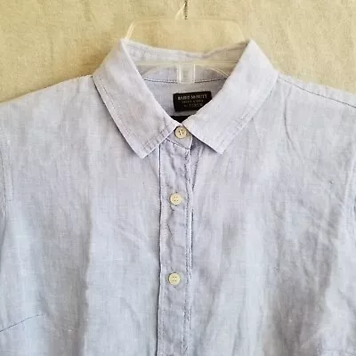 J Crew Shirt Mens Size 0 Blue Irish Linen Baird McNutt Button Up Long Sleeve • $20