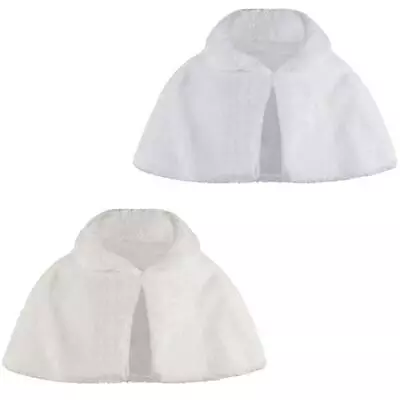 Girls Faux Fur Cape Bridesmaids Tippet Stole Shrug 6 Month - 14 Years • £15.95